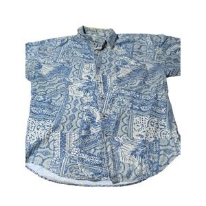 Bugle Boy Co.‎ Vintage Button Up Shirt Abstract Pattern Casual Sz XL 0266